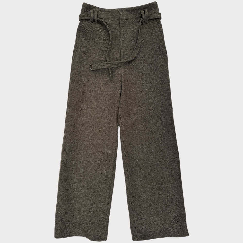 Christian Wijnants Belted Wool Pants Green Size 36